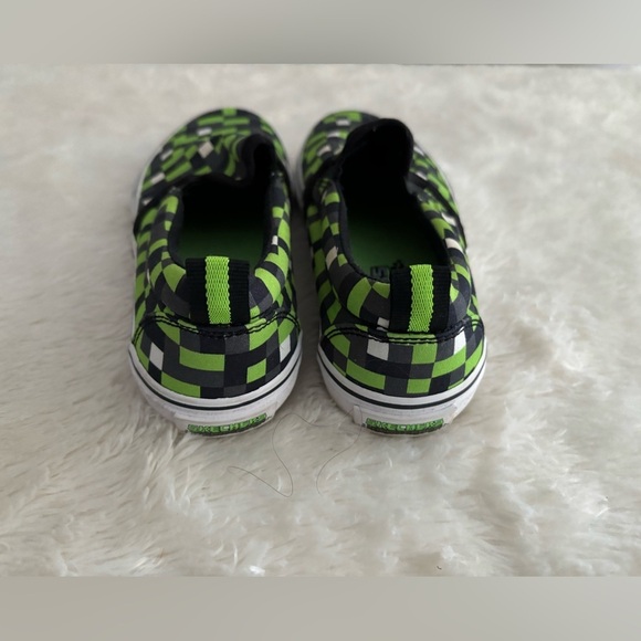 Skechers Kids 13 Sneakers - Black and Green Checkered/Minecraft look alike - Picture 3 of 5